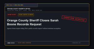 Official Dossier Folder for Sarah Boone Records Request