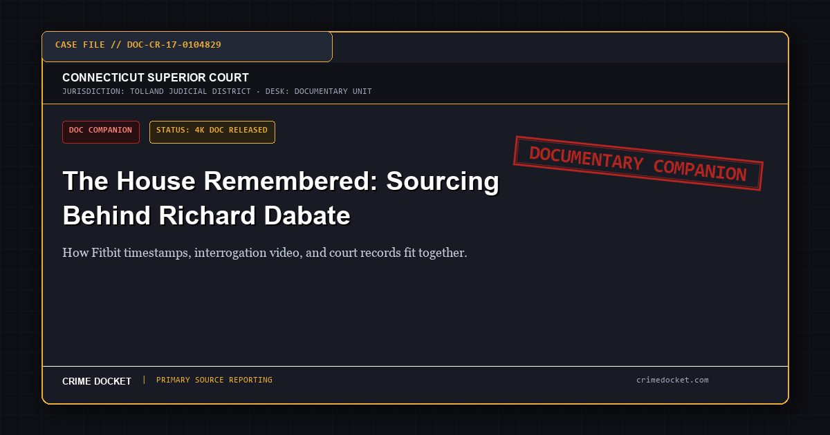 The House Remembered: The Record Behind Our Richard Dabate Documentary