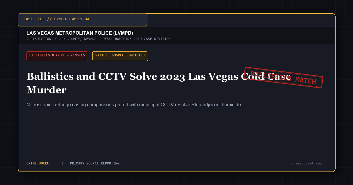 Ballistics and CCTV Solve 2023 Las Vegas Cold Case Murder