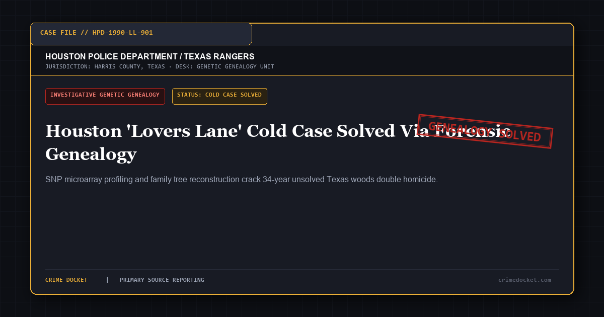 Houston ‘Lovers Lane’ Cold Case Solved Via Forensic Genealogy
