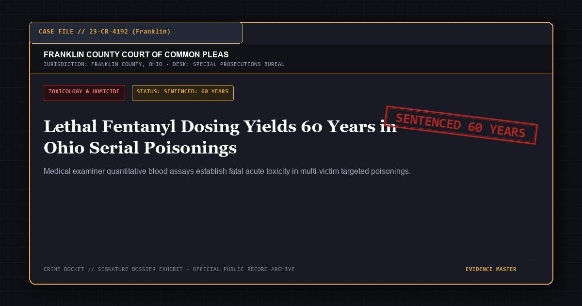 Lethal Fentanyl Dosing Yields 60 Years in Ohio Serial Murders