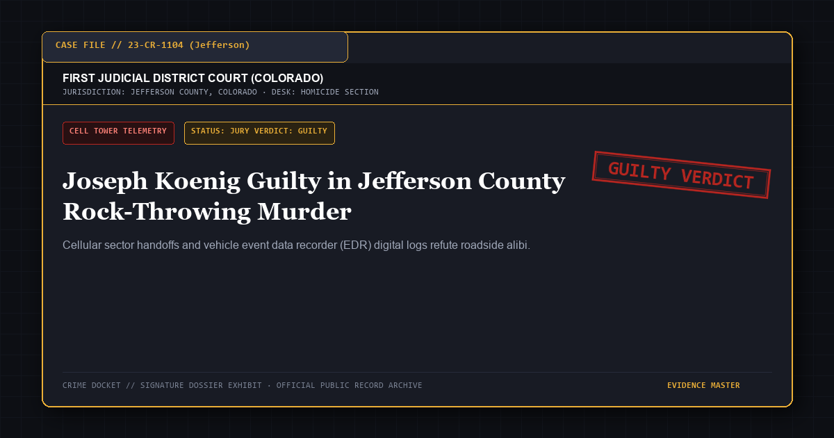 Joseph Koenig Guilty in Jefferson County Rock-Throwing Murder