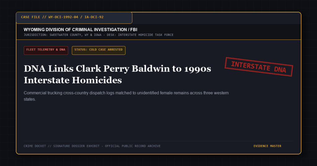 DNA Links Clark Perry Baldwin to 1990s Interstate Serial Murders