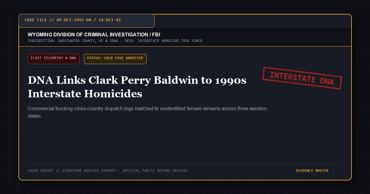 DNA Links Clark Perry Baldwin to 1990s Interstate Serial Murders